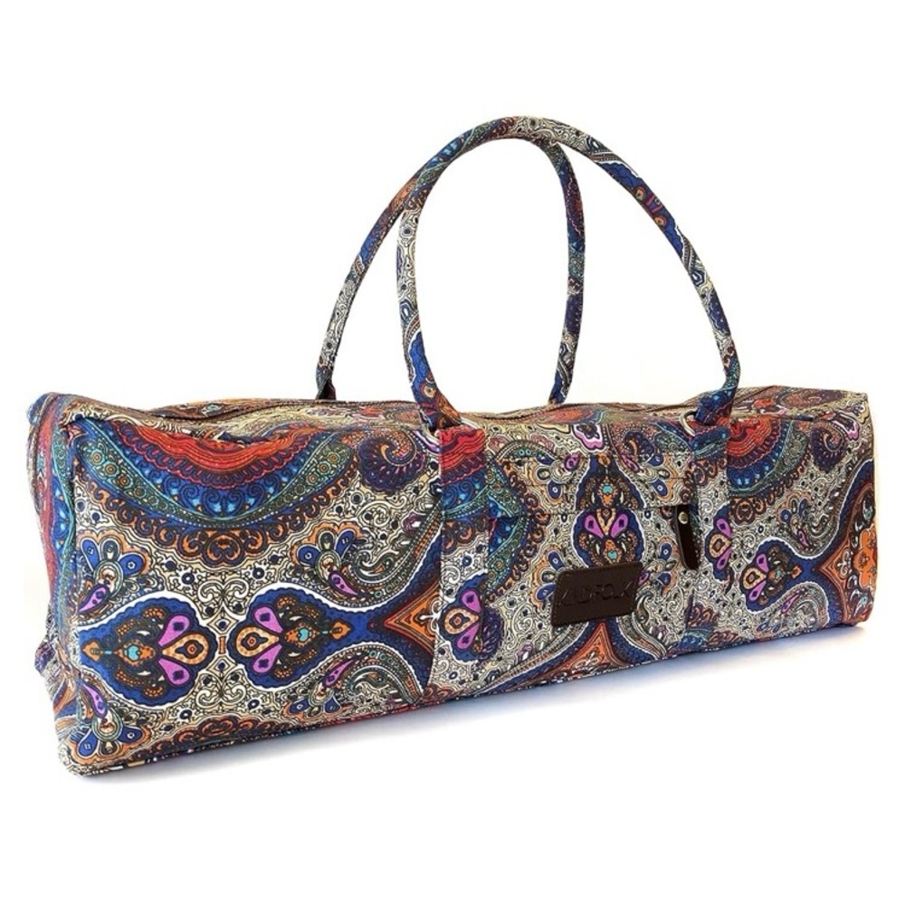 Yoga Mat Duffle Bag Patterned Canvas with Pocket and Zipper